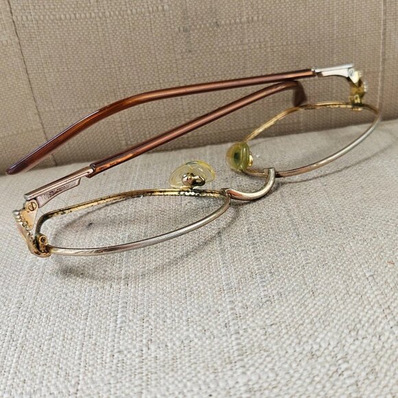 Vintage Luxottica Eyeglasses Frame Gold Tone Unisex Glasses Frame Made in Italy main image 8